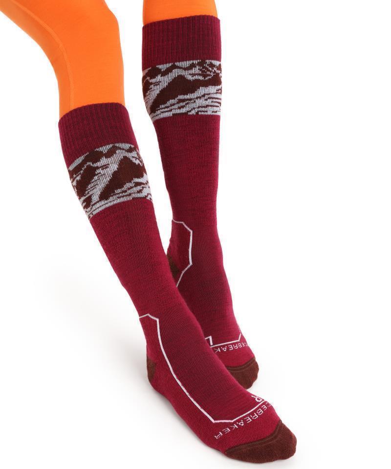 Ski+ Over The Calf Socks - Light - Alps 3D - Womens - Image 7