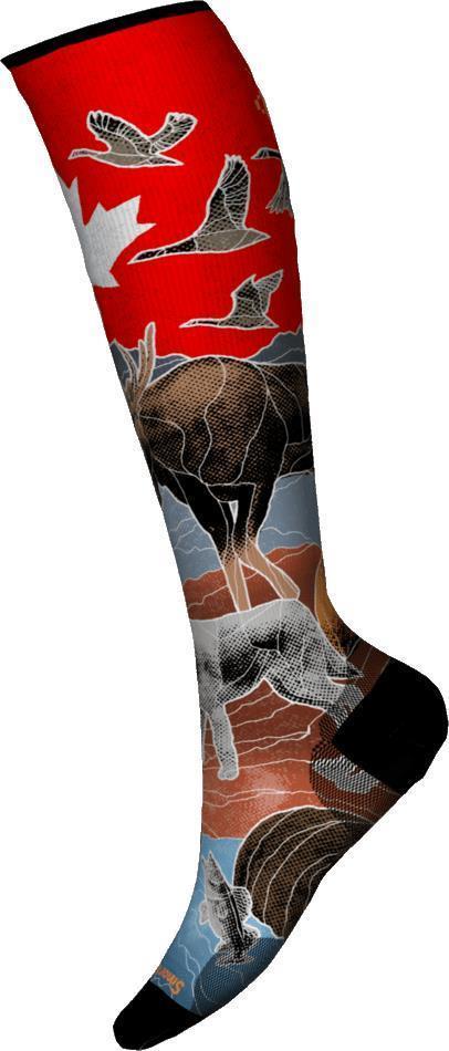 Ski Targeted Cushion Canada Print Over The Calf Socks - Mens