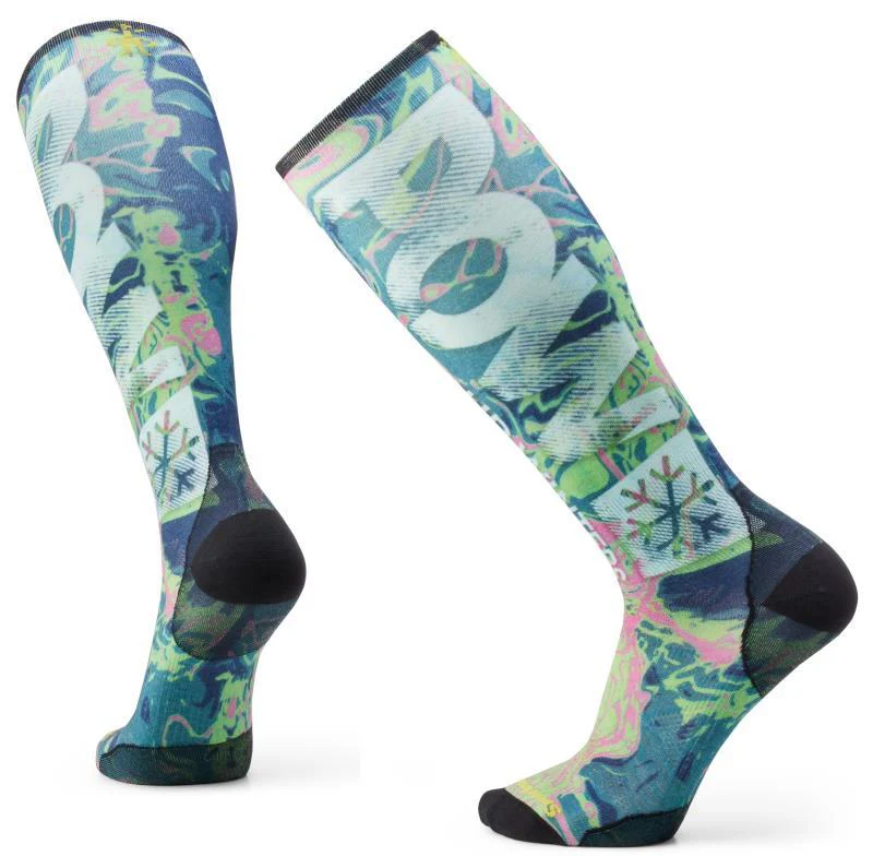 Ski Zero Cushion POW Print Over The Calf Socks - Mens - Image 2