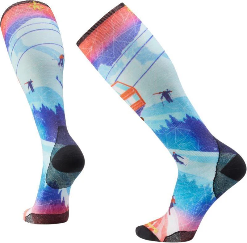 Ski Zero Cushion Ski Day Print Over The Calf Socks - Mens