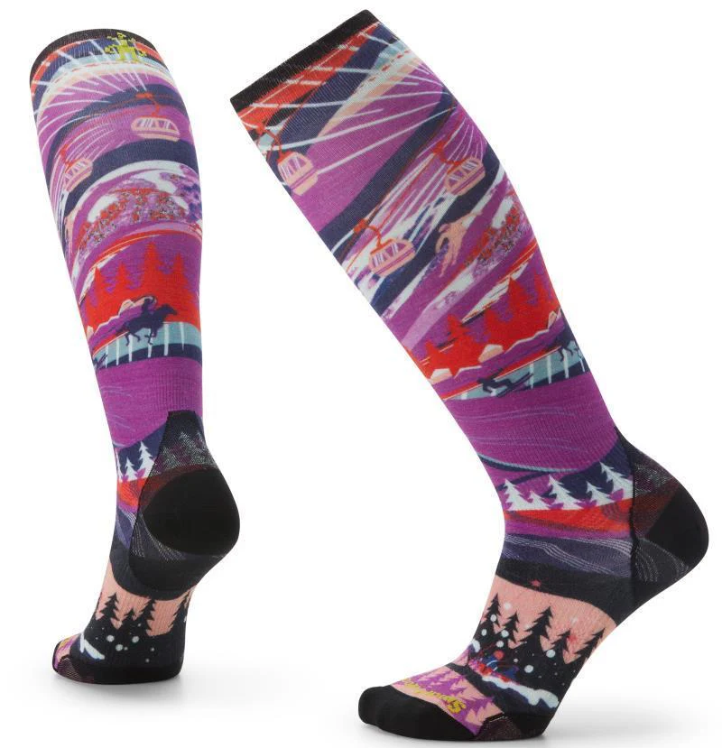 Ski Zero Cushion Skication Print Over The Calf Socks - Womens - Image 2