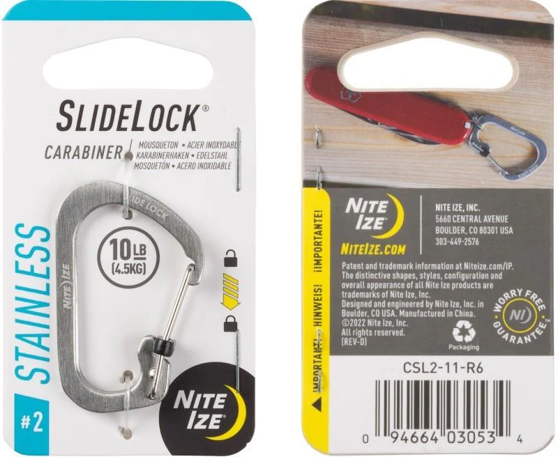 SlideLock Carabiner #2 - Stainless Steel - Image 2