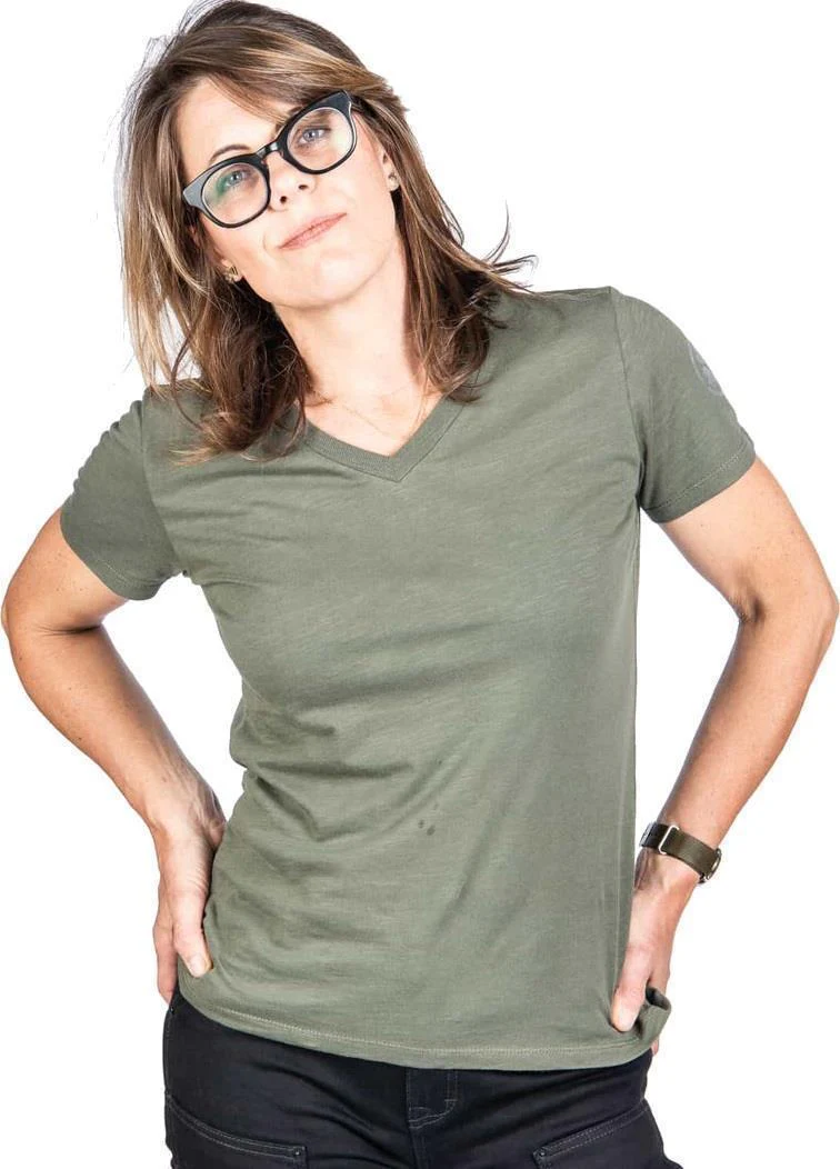 Solid V-Neck Tee - Womens - Image 4