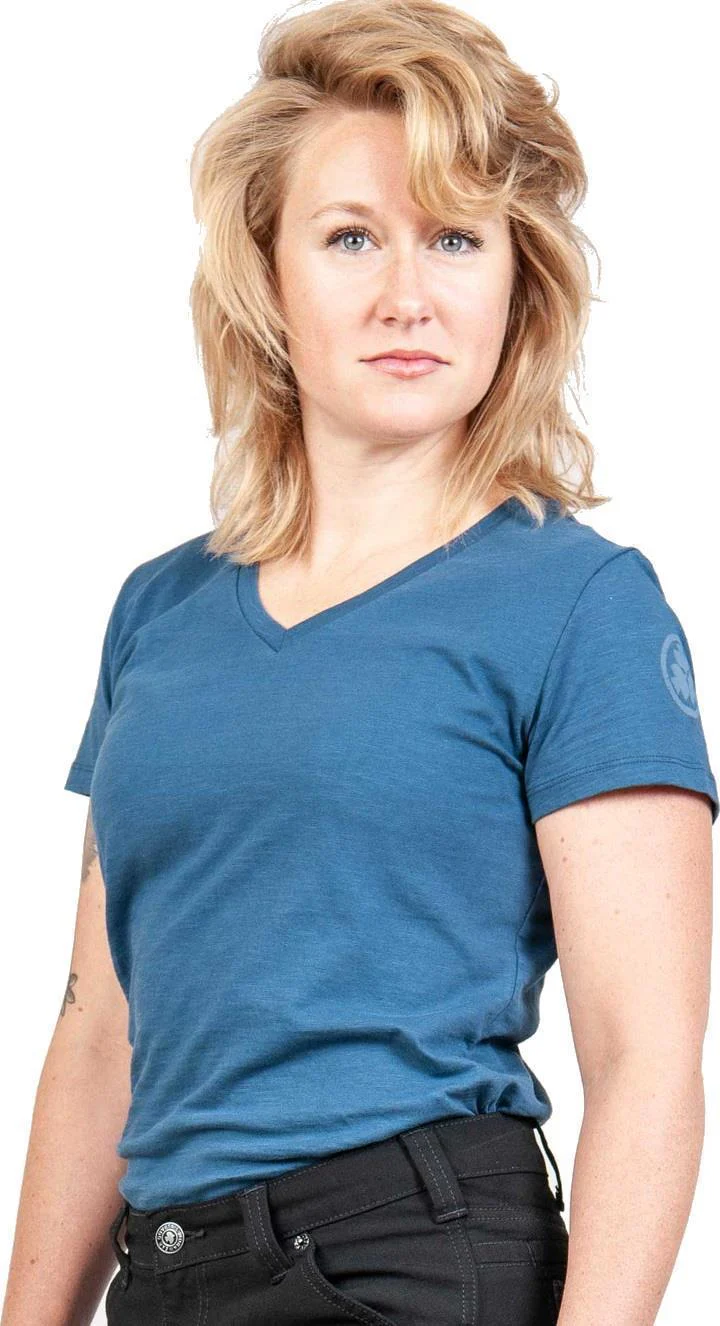Solid V-Neck Tee - Womens - Image 6