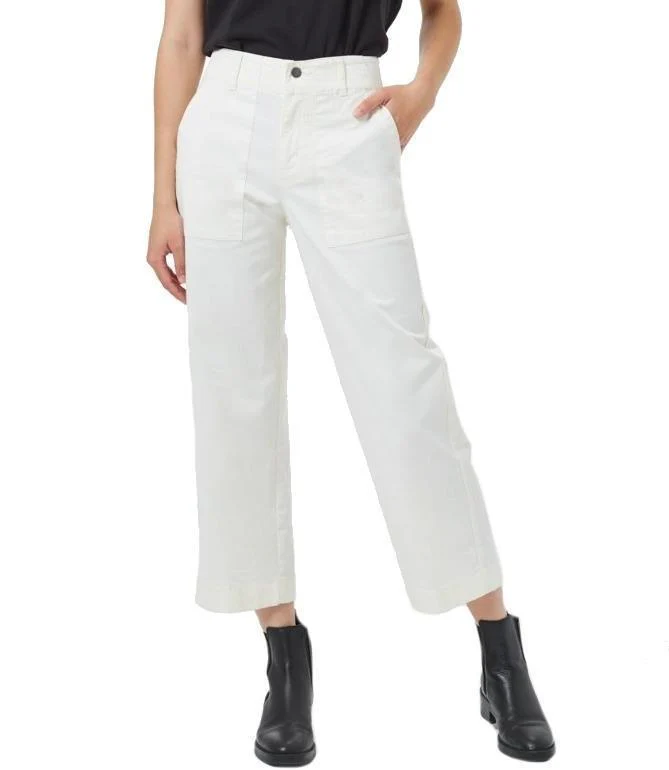 Twill Cropped Wide Leg Pants - Womens - Image 3