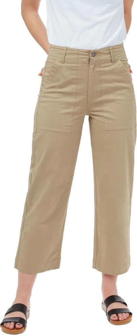 Twill Cropped Wide Leg Pants - Womens - Image 4