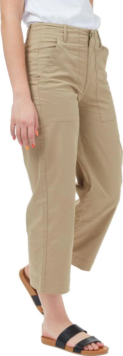 Twill Cropped Wide Leg Pants - Womens - Image 6