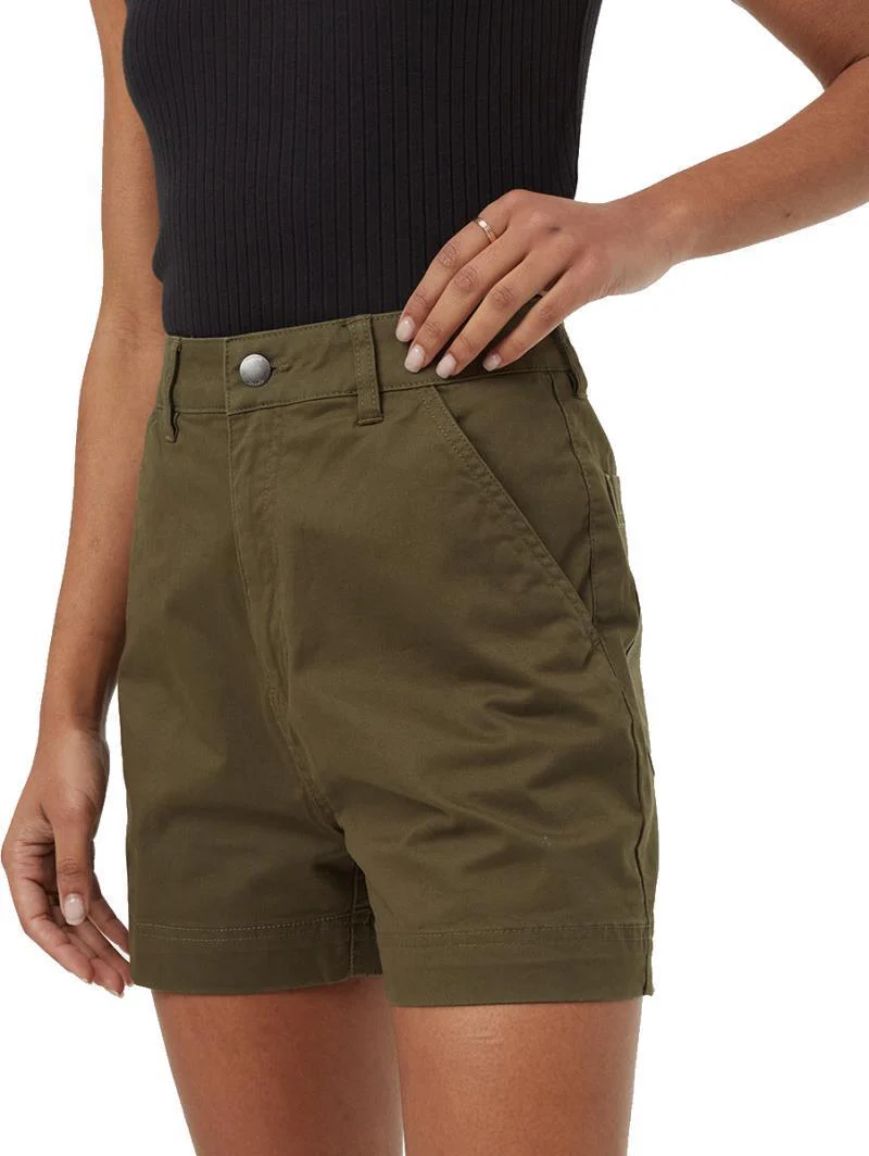 Twill High Waist Shorts - Womens - Image 14