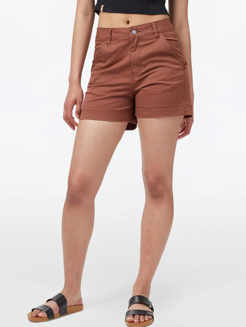 Twill High Waist Shorts - Womens - Image 7