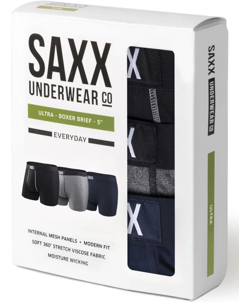Ultra Super Soft Boxer Briefs w/ Fly, 5" Inseam - Mens - 3 Pack - Image 2