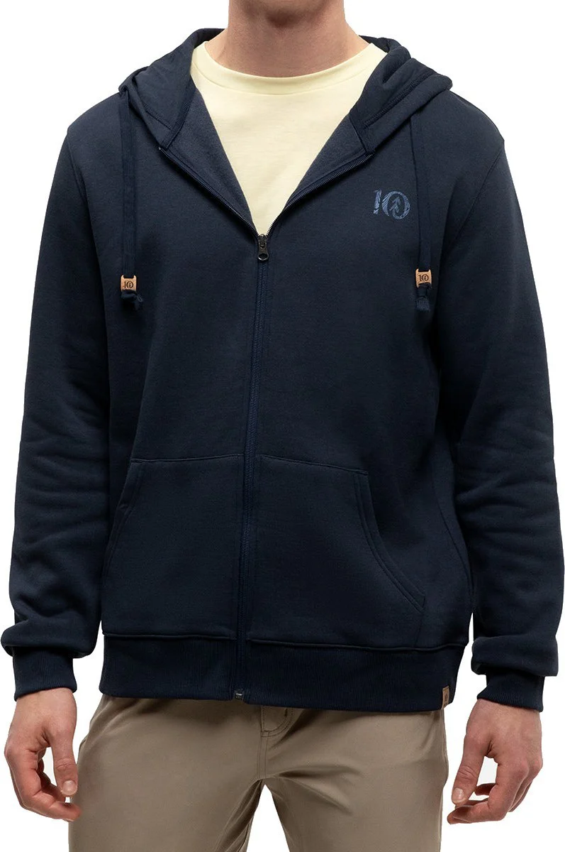 Woodblock Ten Zip Hoodie - Mens