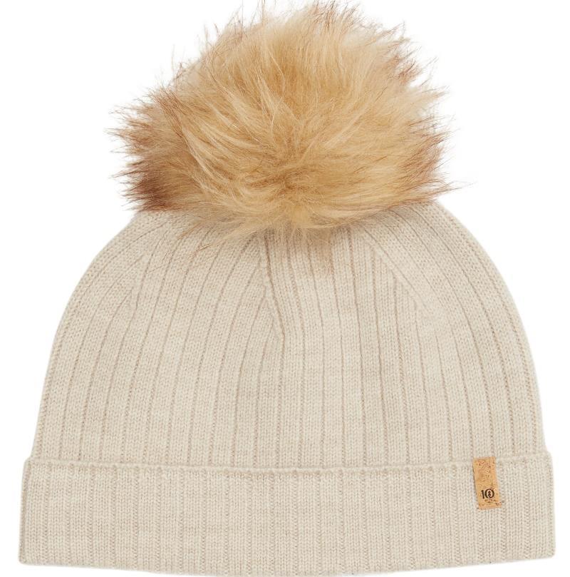 Wool Faux Fur Pom Beanie